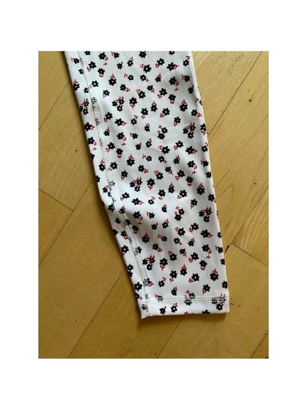 X by Gottex BNWOT "Rachel" ankle tights NEW pull on "Polka flower" - Picture 2 of 6